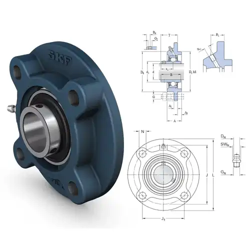 SKF Y-bearings - หน้าแปลนวงกลมล็อกด้วยสกรู