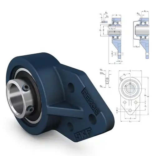 Ball Bearings Unit - three-bolt bracket flanged