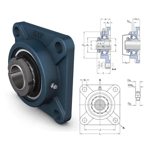 Ball Bearings Unit - หน้าแปลนแบบล็อกด้วย Sleeve