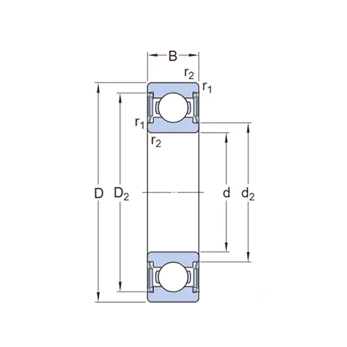 SKF W 628/5-2RS1 ตลับลูกปืนสแตนเลส