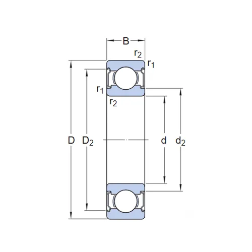 SKF W 628-2Z ตลับลูกปืนสแตนเลส