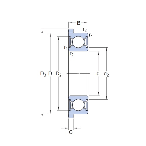 SKF W 623 R-2Z ตลับลูกปืนสแตนเลส